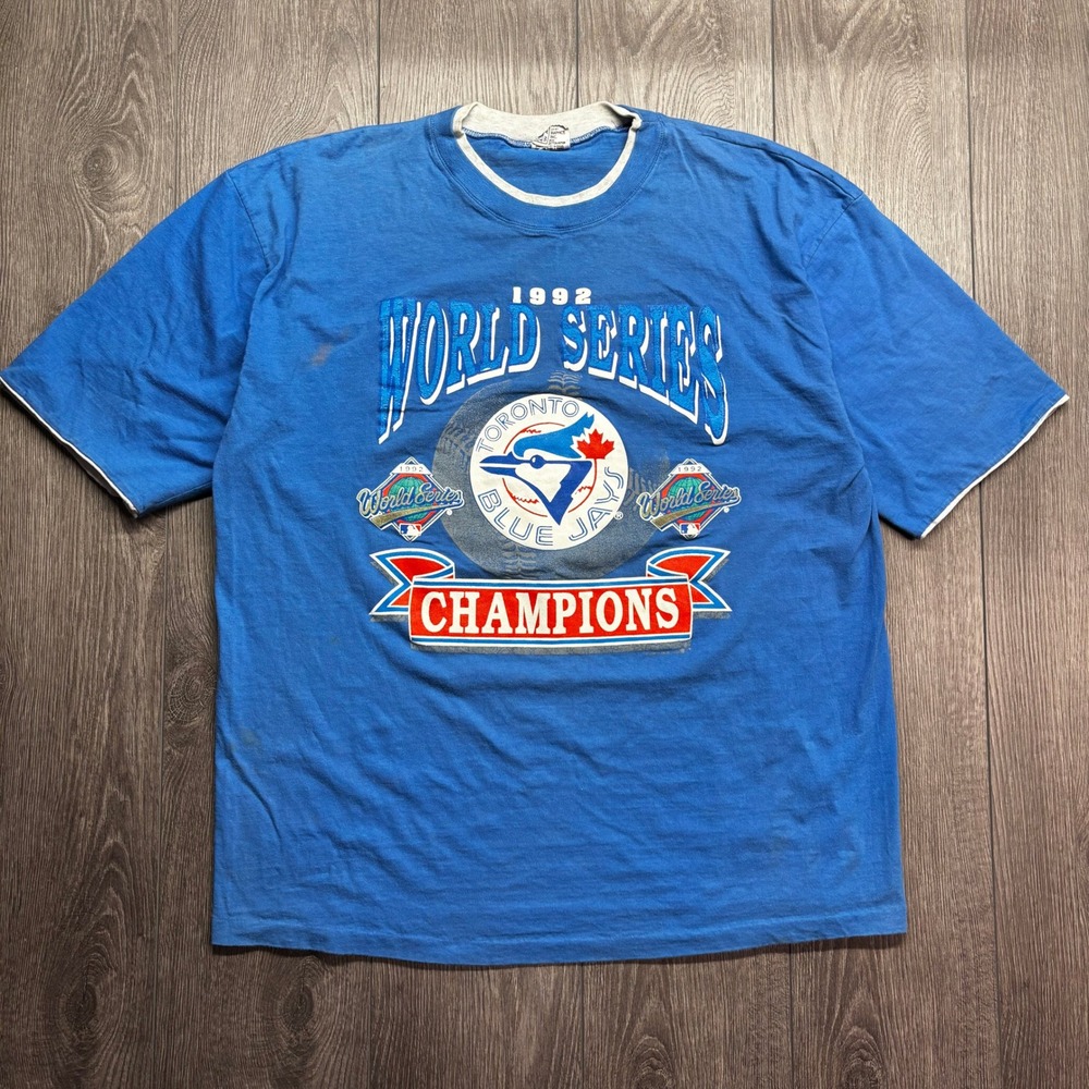 Vintage Waves Toronto Blue Jays XL 1992 World Series Champions Roster Shirt Blue
